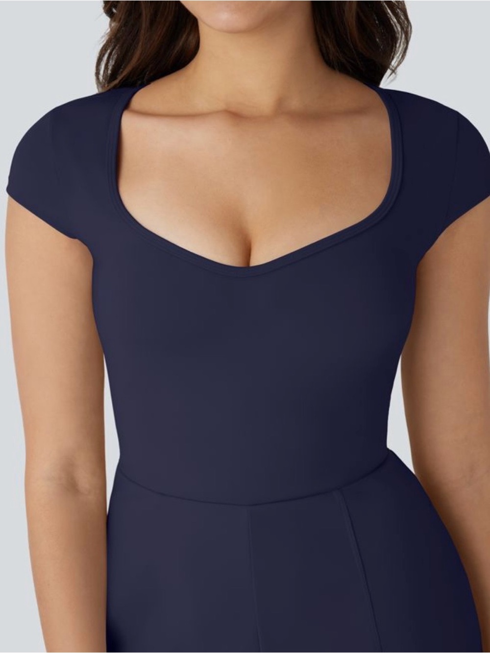 HALARA Navy Short-Sleeve Sweetheart Romper - Picture 4 of 11